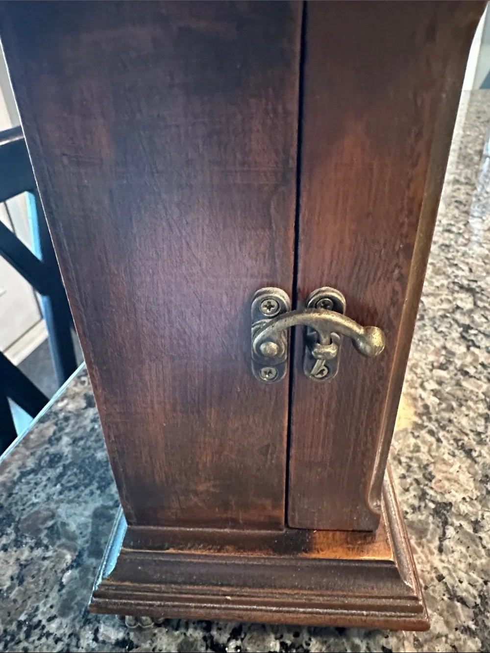 Vintage Wood Brass Mantel Clock